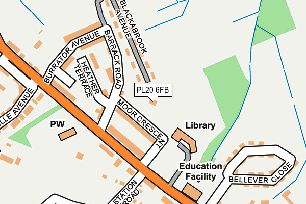 PL20 6FB map - OS OpenMap – Local (Ordnance Survey)