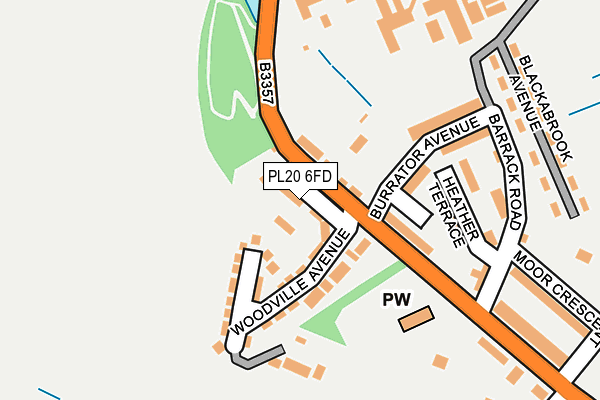 PL20 6FD map - OS OpenMap – Local (Ordnance Survey)