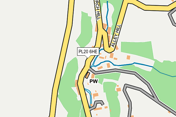 PL20 6HE map - OS OpenMap – Local (Ordnance Survey)