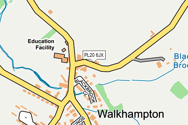 PL20 6JX map - OS OpenMap – Local (Ordnance Survey)