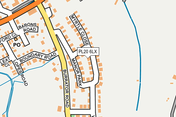 PL20 6LX map - OS OpenMap – Local (Ordnance Survey)