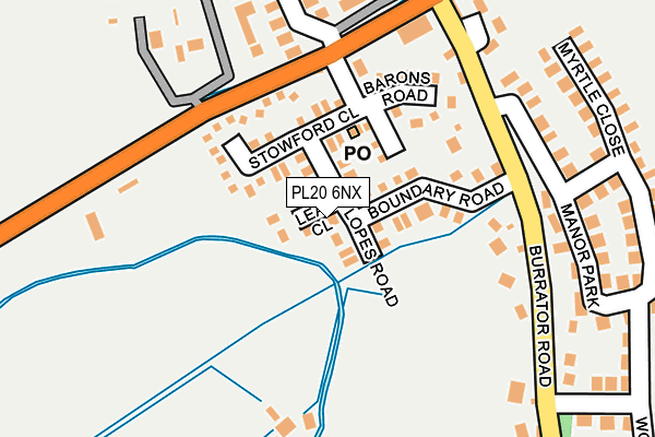 PL20 6NX map - OS OpenMap – Local (Ordnance Survey)