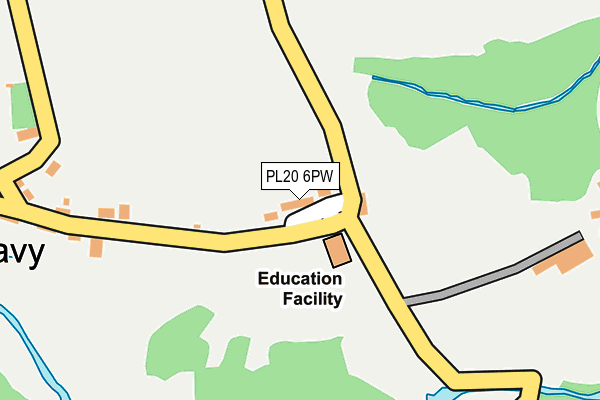 PL20 6PW map - OS OpenMap – Local (Ordnance Survey)