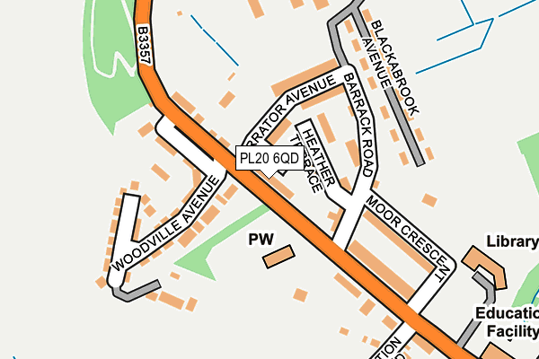 PL20 6QD map - OS OpenMap – Local (Ordnance Survey)