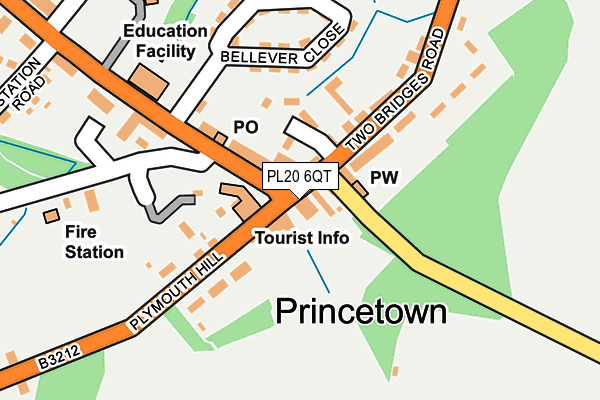 PL20 6QT map - OS OpenMap – Local (Ordnance Survey)