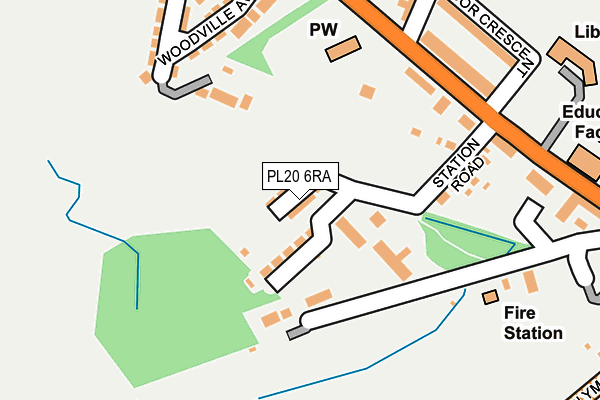 PL20 6RA map - OS OpenMap – Local (Ordnance Survey)