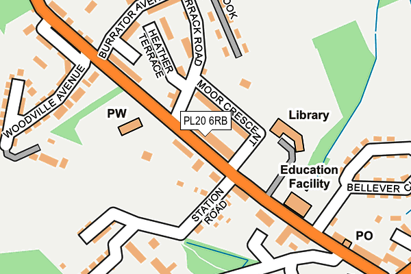 PL20 6RB map - OS OpenMap – Local (Ordnance Survey)