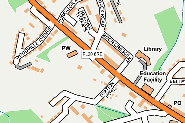 PL20 6RE map - OS OpenMap – Local (Ordnance Survey)