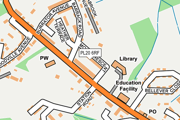 PL20 6RF map - OS OpenMap – Local (Ordnance Survey)