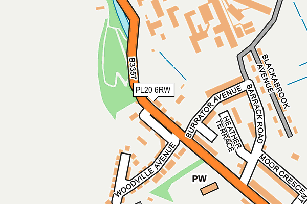 PL20 6RW map - OS OpenMap – Local (Ordnance Survey)