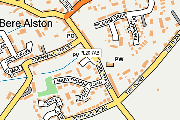 PL20 7AB map - OS OpenMap – Local (Ordnance Survey)