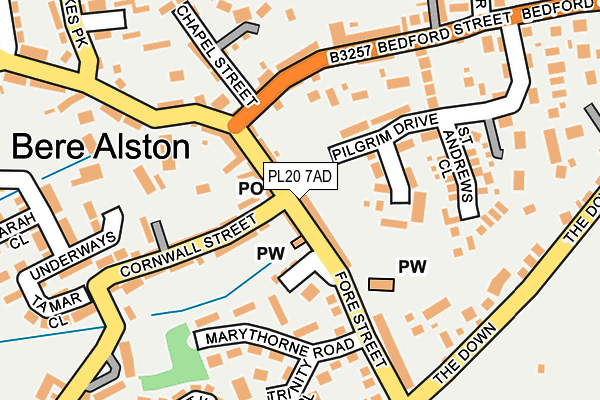 PL20 7AD map - OS OpenMap – Local (Ordnance Survey)