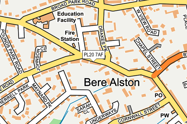 PL20 7AF map - OS OpenMap – Local (Ordnance Survey)