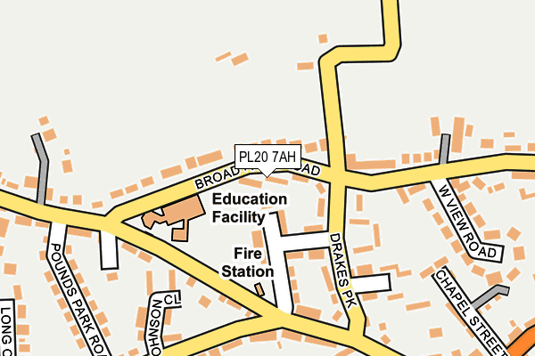 PL20 7AH map - OS OpenMap – Local (Ordnance Survey)
