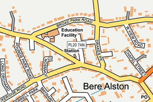 PL20 7AN map - OS OpenMap – Local (Ordnance Survey)