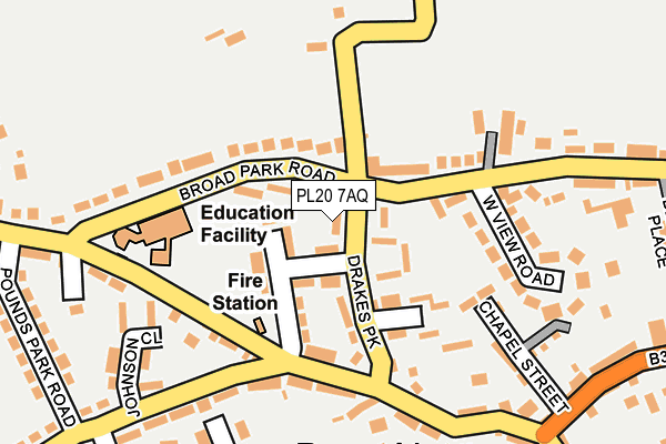 PL20 7AQ map - OS OpenMap – Local (Ordnance Survey)