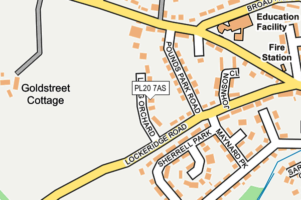 PL20 7AS map - OS OpenMap – Local (Ordnance Survey)