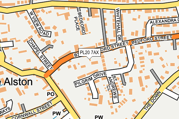 PL20 7AX map - OS OpenMap – Local (Ordnance Survey)