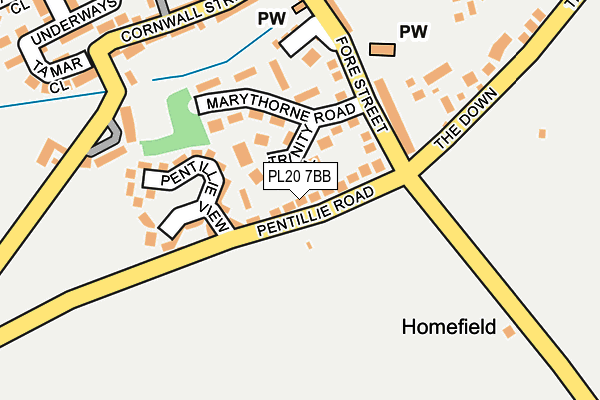 PL20 7BB map - OS OpenMap – Local (Ordnance Survey)