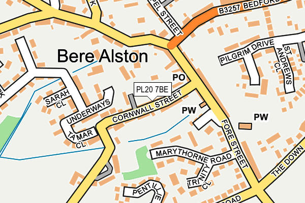 PL20 7BE map - OS OpenMap – Local (Ordnance Survey)