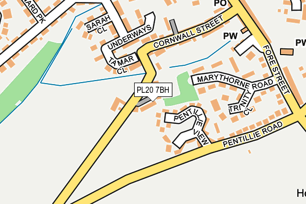PL20 7BH map - OS OpenMap – Local (Ordnance Survey)