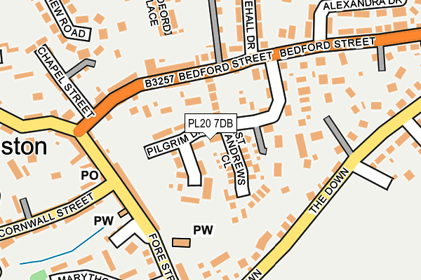 PL20 7DB map - OS OpenMap – Local (Ordnance Survey)