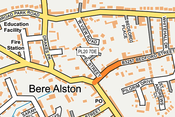 PL20 7DE map - OS OpenMap – Local (Ordnance Survey)