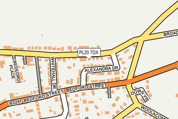 PL20 7DX map - OS OpenMap – Local (Ordnance Survey)