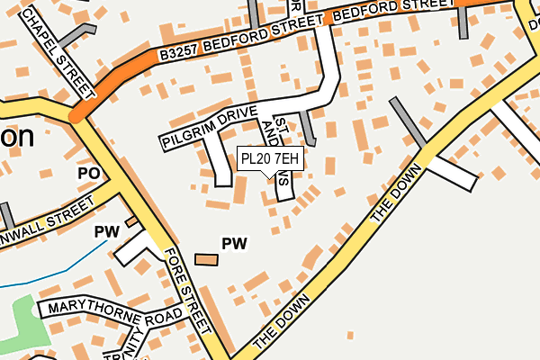 PL20 7EH map - OS OpenMap – Local (Ordnance Survey)
