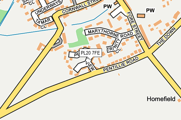 PL20 7FE map - OS OpenMap – Local (Ordnance Survey)