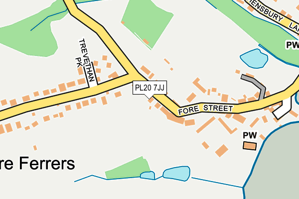 PL20 7JJ map - OS OpenMap – Local (Ordnance Survey)