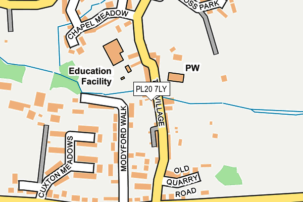 PL20 7LY map - OS OpenMap – Local (Ordnance Survey)