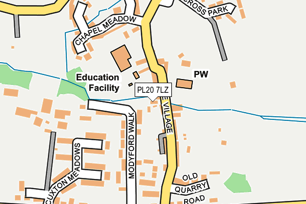 PL20 7LZ map - OS OpenMap – Local (Ordnance Survey)