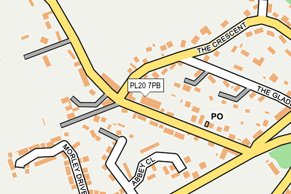 PL20 7PB map - OS OpenMap – Local (Ordnance Survey)