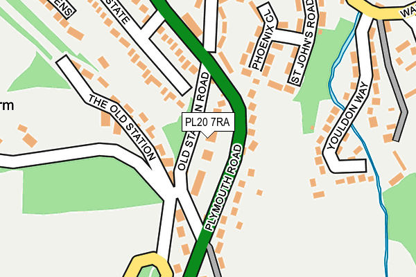 PL20 7RA map - OS OpenMap – Local (Ordnance Survey)