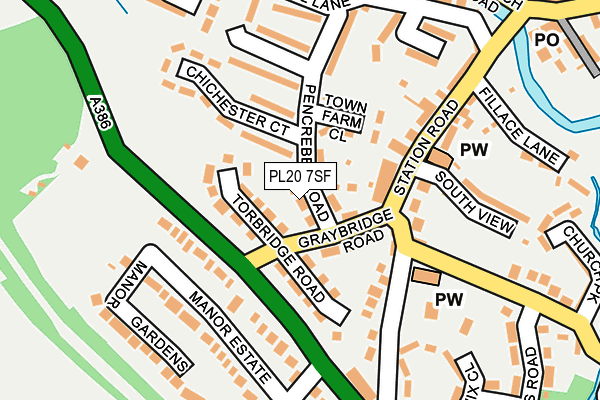PL20 7SF map - OS OpenMap – Local (Ordnance Survey)