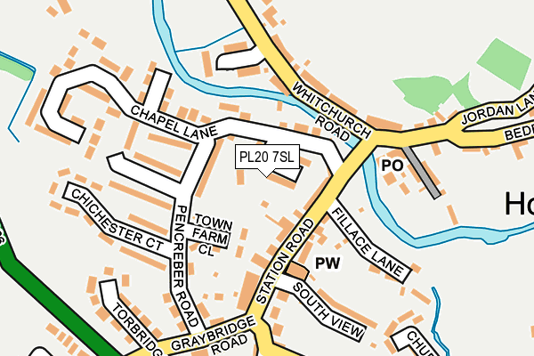 PL20 7SL map - OS OpenMap – Local (Ordnance Survey)