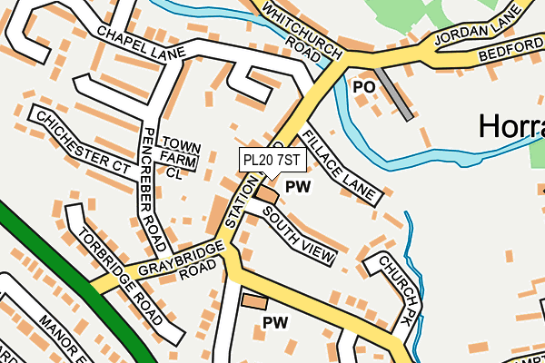 PL20 7ST map - OS OpenMap – Local (Ordnance Survey)