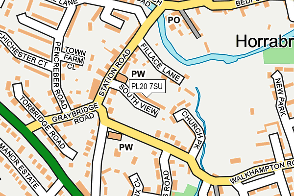 PL20 7SU map - OS OpenMap – Local (Ordnance Survey)