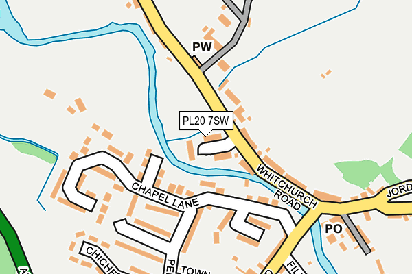 PL20 7SW map - OS OpenMap – Local (Ordnance Survey)