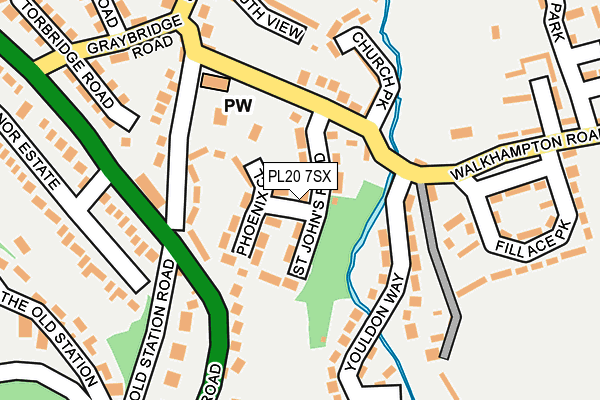 PL20 7SX map - OS OpenMap – Local (Ordnance Survey)