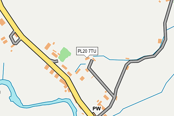 PL20 7TU map - OS OpenMap – Local (Ordnance Survey)