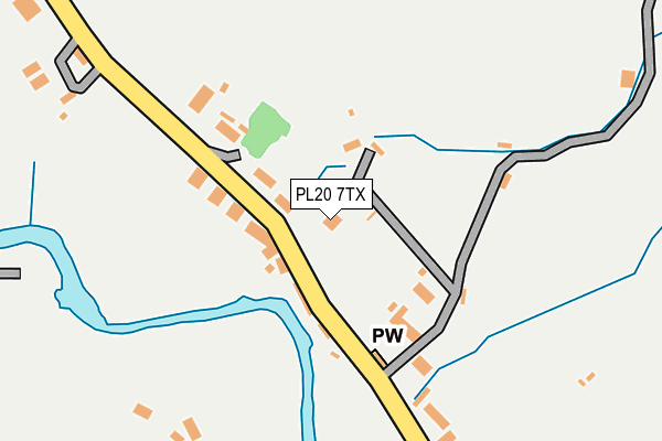 PL20 7TX map - OS OpenMap – Local (Ordnance Survey)