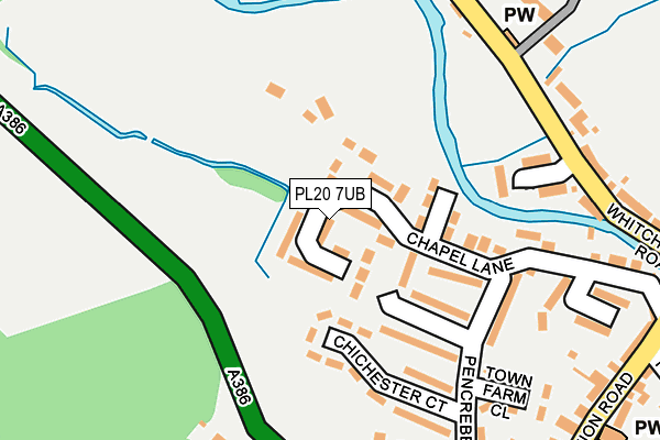 PL20 7UB map - OS OpenMap – Local (Ordnance Survey)
