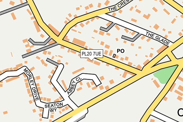 PL20 7UE map - OS OpenMap – Local (Ordnance Survey)