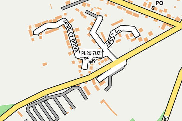 PL20 7UZ map - OS OpenMap – Local (Ordnance Survey)