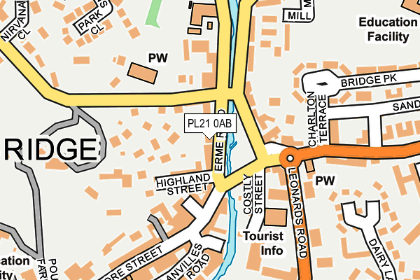 PL21 0AB map - OS OpenMap – Local (Ordnance Survey)