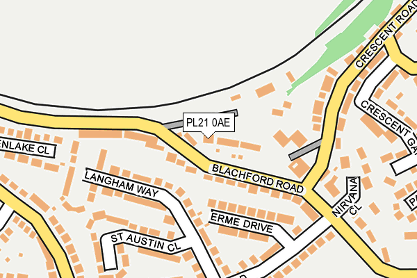 PL21 0AE map - OS OpenMap – Local (Ordnance Survey)