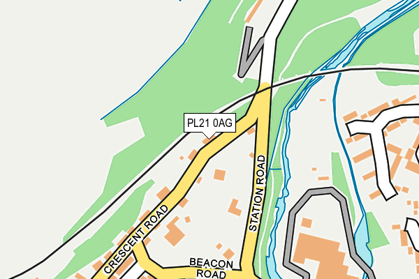 PL21 0AG map - OS OpenMap – Local (Ordnance Survey)