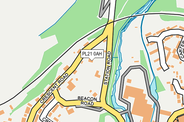 PL21 0AH map - OS OpenMap – Local (Ordnance Survey)